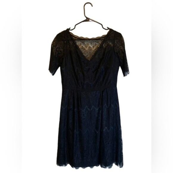 Nine West Lace Mini Dress Cocktail Whimsigoth Dark Romantic Black Size 8 - Picture 1 of 9